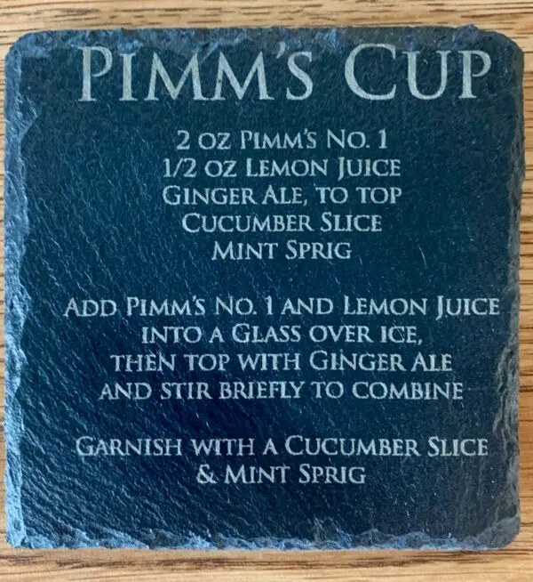 Pimm's Cup Slate Coaster