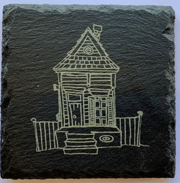 Jena Street House Slate Coaster